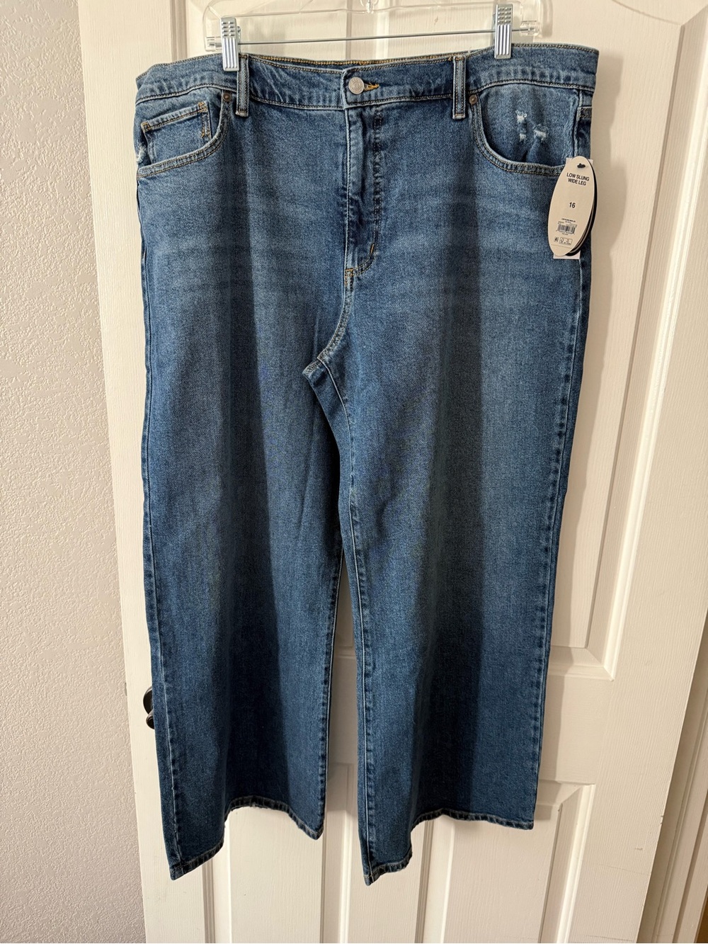 High-Rise Wide Leg Denim Jeans in Blue